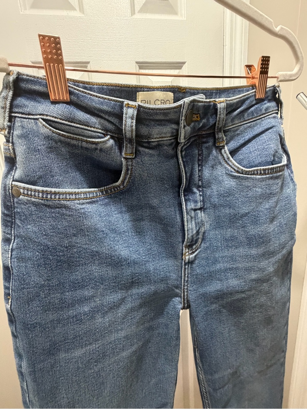 Pilcro Straight-Leg Jeans in Medium Blue Wash